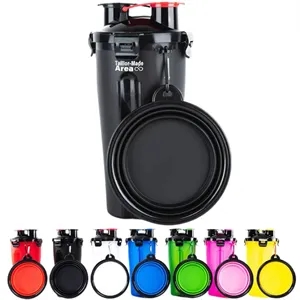 2 in 1 Portable Pet Dog Drinking Water Black Cup Bottle Bowl