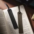 Personalized Handmade Leather  Black Bookmarks | https://www.bestnamebadges.com