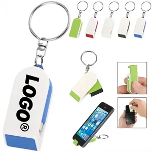 Keychain Phone Stand With Screen Cleaner Custom Logo Stock