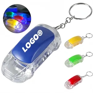 LED Light Up Car Keychain with Customizable Logo In Stock