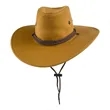 Suede Western Western Cowboy Wide Brim Sun Hat With Strap | https://www.bestnamebadges.com