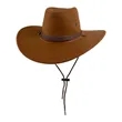 Suede Western Western Cowboy Wide Brim Sun Hat With Strap | https://www.bestnamebadges.com