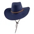 Suede Western Western Cowboy Wide Brim Sun Hat With Strap | https://www.bestnamebadges.com