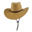 Suede Western Western Cowboy Wide Brim Sun Hat With Strap | https://www.bestnamebadges.com
