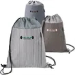 RejuVe MOTO Recycled Heather Drawstring Bag | https://www.bestnamebadges.com