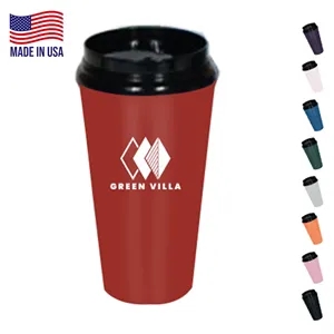 16 oz. USA Made Double Wall Insulated Tumbler W/ Slider Lid | https://www.bestnamebadges.com