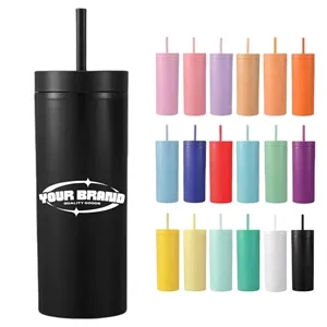 16 Oz. Simple Solid Color Plastic Straw  Car Cups