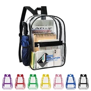 Heavy Duty Security Clear PVC School Backpack(Ocean)