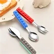 Children's Building Blocks Stainless Steel Tableware | https://www.bestnamebadges.com