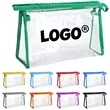 Transparent PVC Cosmetic Bag With Zipper And Color Trim | https://www.bestnamebadges.com