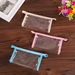 Transparent PVC Cosmetic Bag With Zipper And Color Trim | https://www.bestnamebadges.com