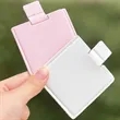 Compact Stainless Steel Makeup Mirror with PU Leather Case | https://www.bestnamebadges.com