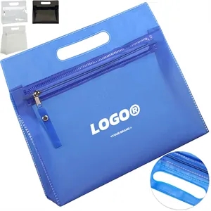 Clear PVC Zipper Tote Bag With Handle For Travel Storage