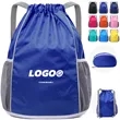 Drawstring Waterproof Sports Backpack With Side Mesh Pockets | https://www.bestnamebadges.com