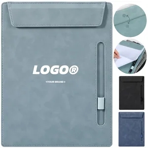 A4 Leather Document Folder With Writing Pad And Pen Holder