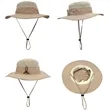 Custom Outdoor Sun Hat Mesh Panel Wide Brim Bucket In Stock | https://www.bestnamebadges.com