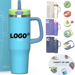 40OZ MultiFunction Stainless Steel Travel Mug Various lids