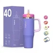 40OZ MultiFunction Stainless Steel Travel Mug Various lids | https://www.bestnamebadges.com