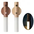 Rechargeable Motion Sensor Night Lights Wooden Wall Sconce | https://www.bestnamebadges.com