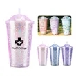 16Oz Glitter Plastic Straw Cup | https://www.bestnamebadges.com