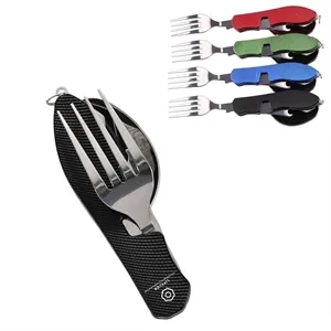 4-in-1Portable Stainless Camping Utensils Combo Set