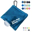 Golf Ball Cleaning Towels with Carabiner Hook Black | https://www.bestnamebadges.com