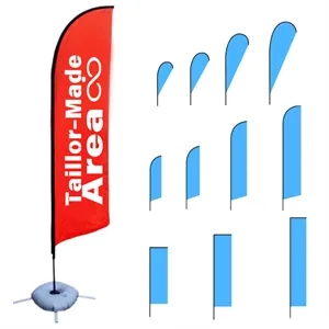 9FT Customizable Advertising Feather Flagpole Kit Flags
