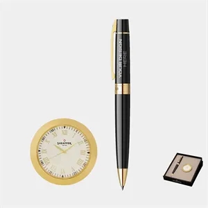 SHEAFFER® Executive Gift Set 300 Ballpoint Pen w Table Clock | https://www.bestnamebadges.com