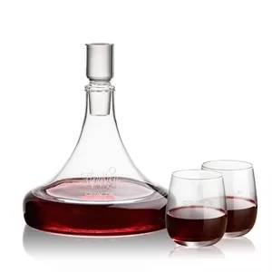 Ashby Decanter & Crestview Stemless Wine | https://www.bestnamebadges.com
