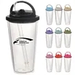 24 Oz. Portable Double Layer Plastic Straw Cups | https://www.bestnamebadges.com