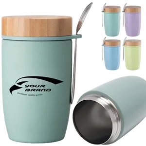 16 Oz.Food Bottle With Spoon Insulated Stew Beaker