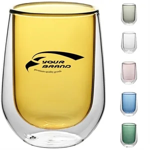 6 Oz.Transparent Glass Double-Layer Insulated Coffee Cup