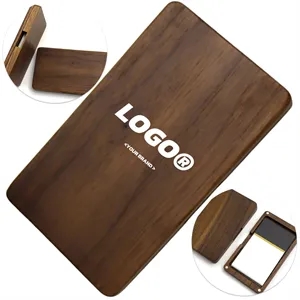 Magnetic Solid Wood Business Card Holder Box Case