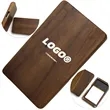 Magnetic Solid Wood Business Card Holder Box Case | https://www.bestnamebadges.com