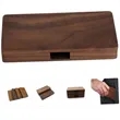 Magnetic Solid Wood Business Card Holder Box Case | https://www.bestnamebadges.com