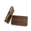 Magnetic Solid Wood Business Card Holder Box Case | https://www.bestnamebadges.com