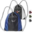 Two Color Front Zipper Pocket Drawstring Bag (18.5"x14.75") | https://www.bestnamebadges.com