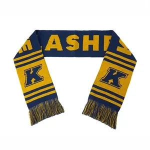 Knitted Jacquard scarf with Tassels