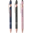 Soft Touch Rose Gold Trim Metal Pens | https://www.bestnamebadges.com