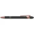 Soft Touch Rose Gold Trim Metal Pens | https://www.bestnamebadges.com