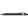 Soft Touch Rose Gold Trim Metal Pens | https://www.bestnamebadges.com