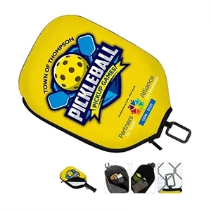 Two Pocket Fence Hanger Pickleball Paddle Cover - Full Color | https://www.bestnamebadges.com