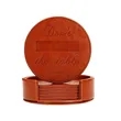 Leather Round Coaster | https://www.bestnamebadges.com