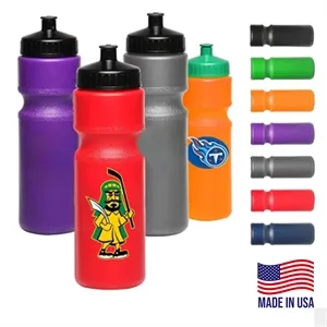 28 oz USA-Made Push Cap Sports Water Bottle - Large Size | https://www.bestnamebadges.com