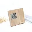 Wireless Charging Weather Temperature Humidity Bamboo Clock | https://www.bestnamebadges.com