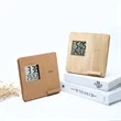 Wireless Charging Weather Temperature Humidity Bamboo Clock | https://www.bestnamebadges.com