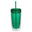 16 Oz Double Wall Reusable Acrylic Tumblers With Straw Lid | https://www.bestnamebadges.com