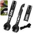 Multifunctional Camping Spork Set With Bottle Opener Whistle | https://www.bestnamebadges.com