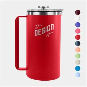 64 Oz YETI® Stainless Steel Insulated French Press Twist Lid | https://www.bestnamebadges.com