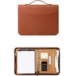 Multifunctional Loose-Leaf Briefcase Leather Folder Bags | https://www.bestnamebadges.com